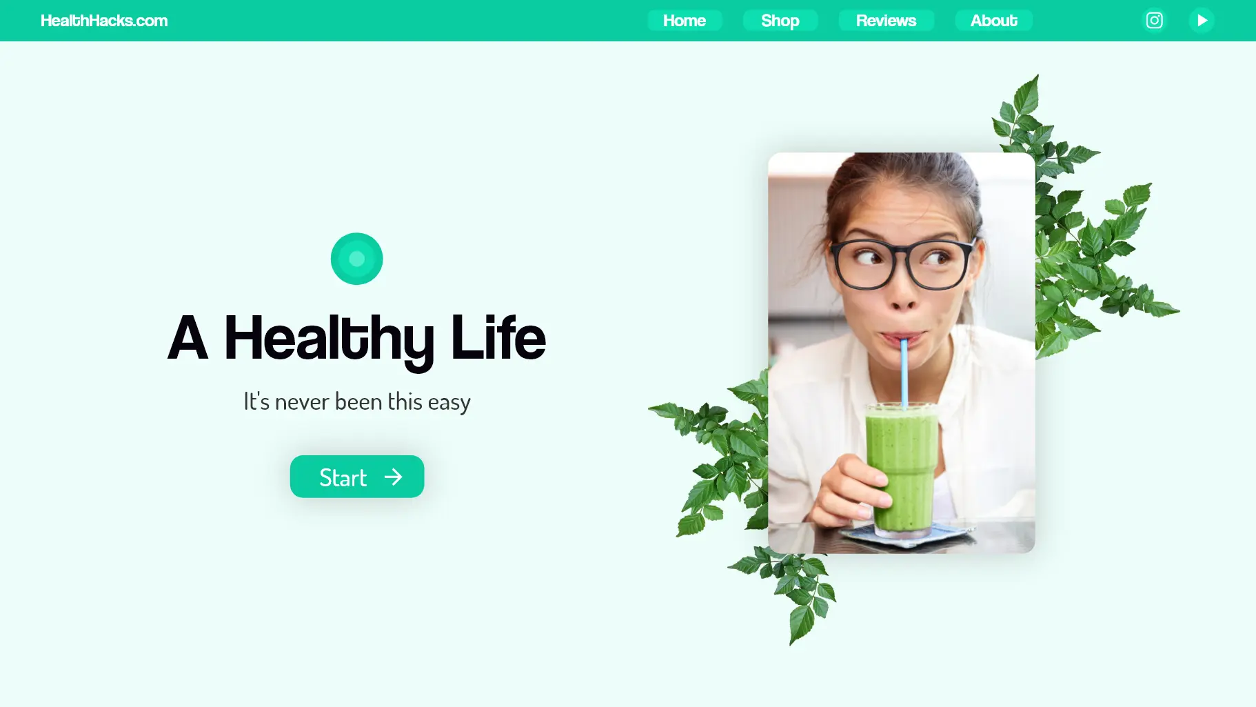 Conceptual website header for a health supplement company (2022)