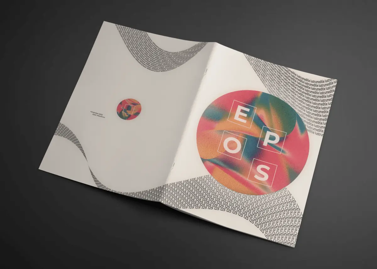 Cover mockup of school magazine Epos, 125 year lustrum edition (2022)